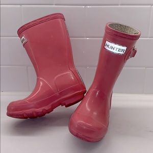 Pink hunter rain boots